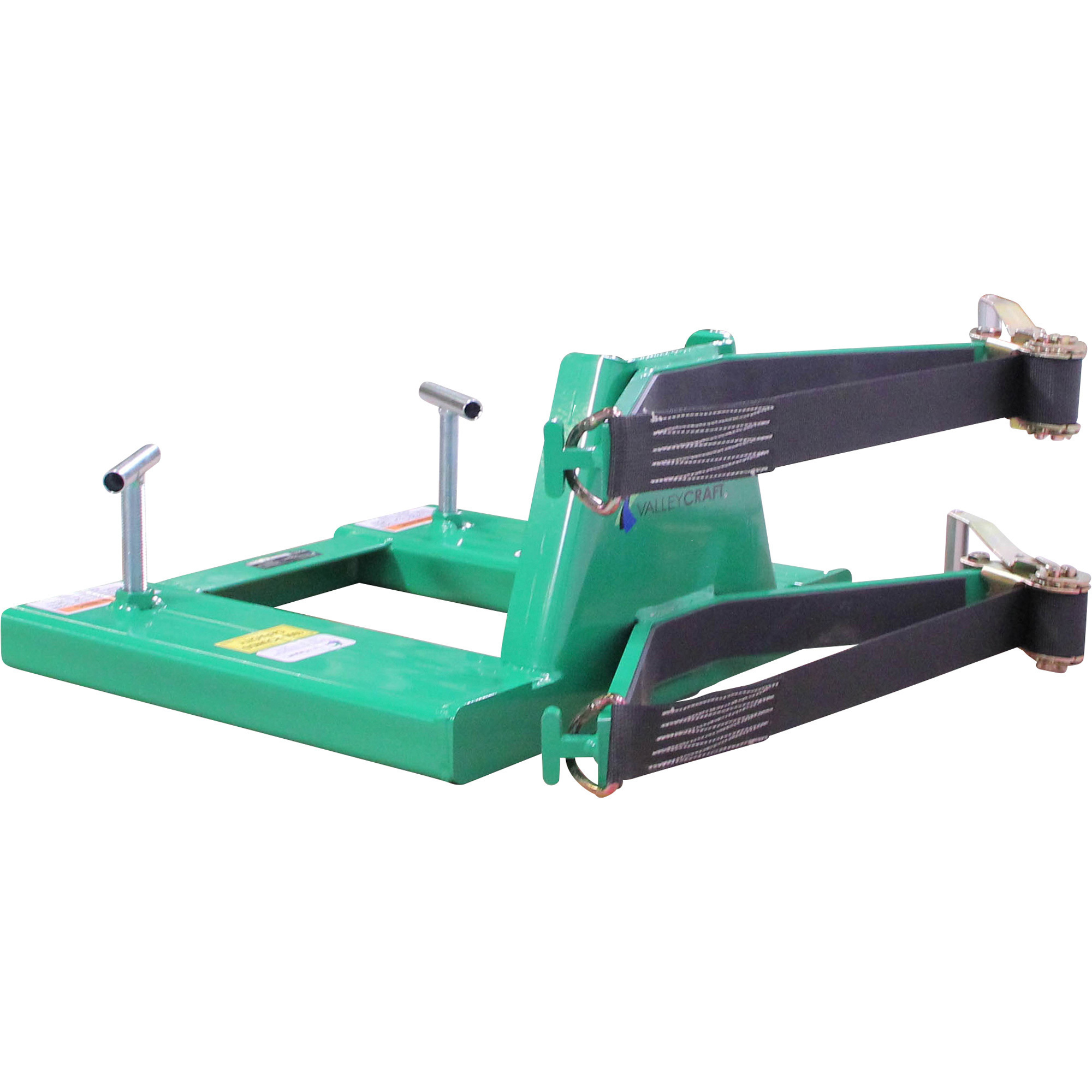 Universal Drum Grabber Forklift Attachment, Strap Connection, 1000-Lb. Capacity, For Use with Steel/Plastic/Fiber Drums,  Model# F80147A7